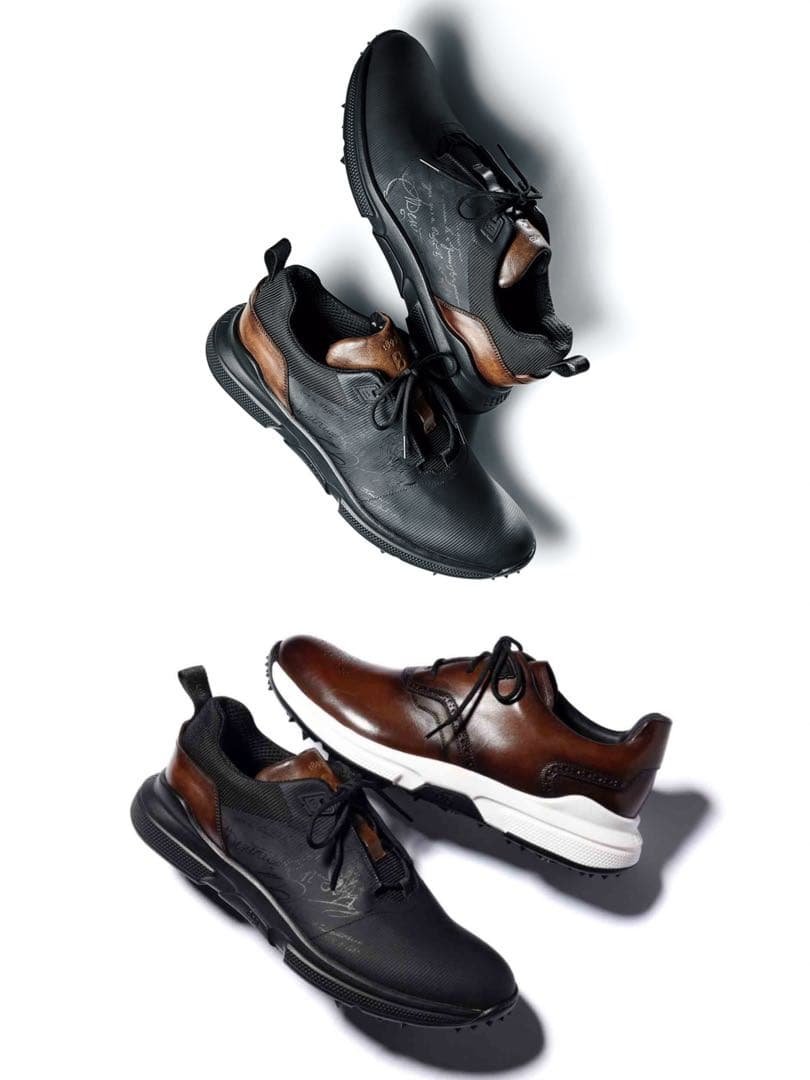 美品 BERLUTI SWING ゴルフシューズ レザー × ファブリック 7